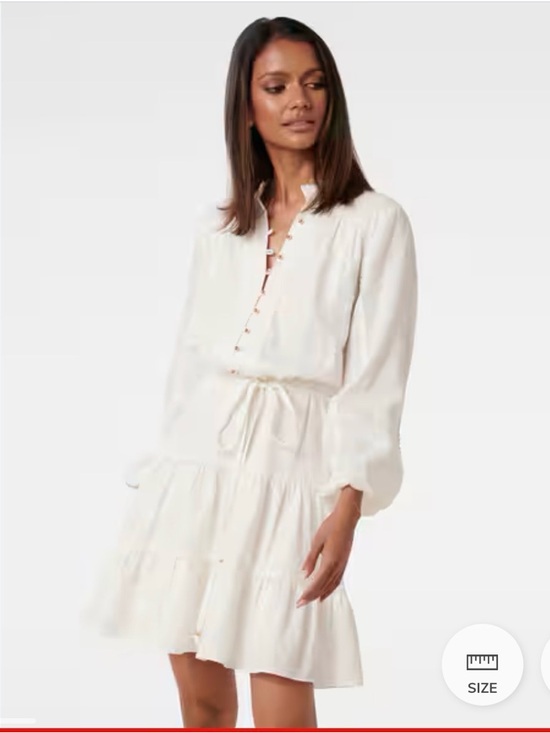 Style & Co. Dresses & Skirts - Style & Co Women's Cream Tiered Long-Sleeve Drawstring Dress